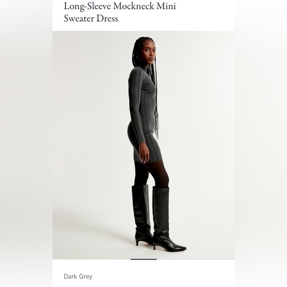 Abercrombie & Fitch Long-Sleeve Mockneck Mini Sweater Dress - Picture 2 of 7